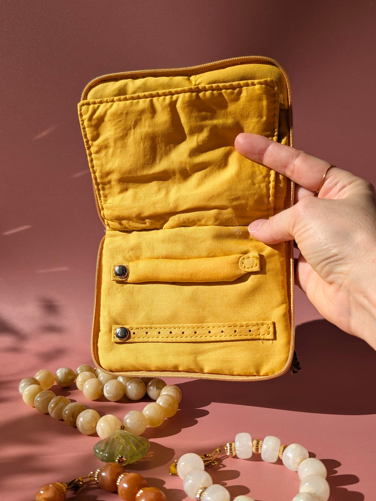 Pochette à bijoux de voyage zippée
