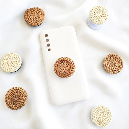 Phone grip en rotin