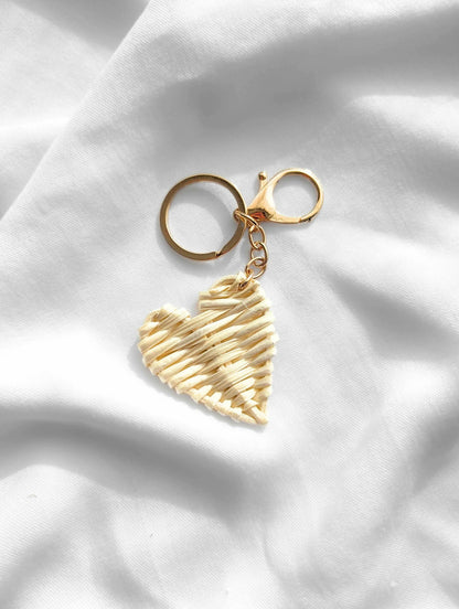 Porte-clés en rotin – Coeur