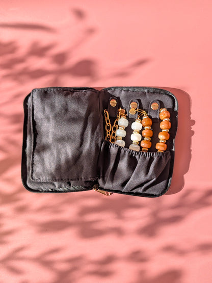 Pochette à bijoux de voyage zippée