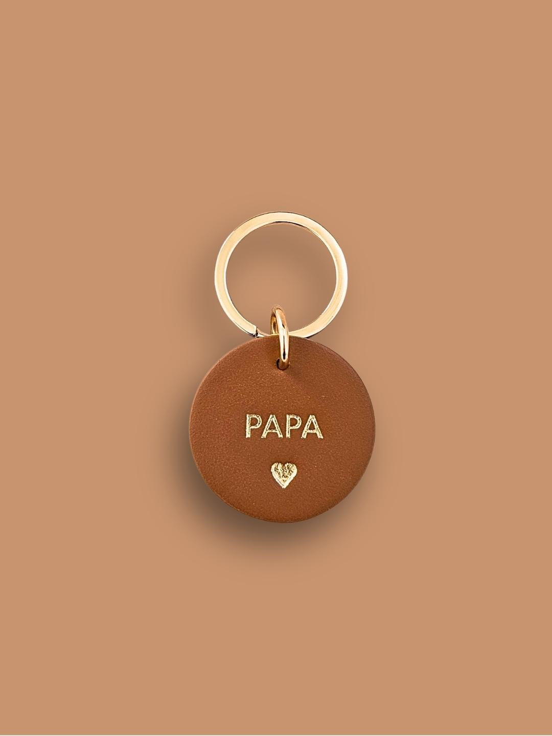 Porte-clé rond en cuir • PAPA