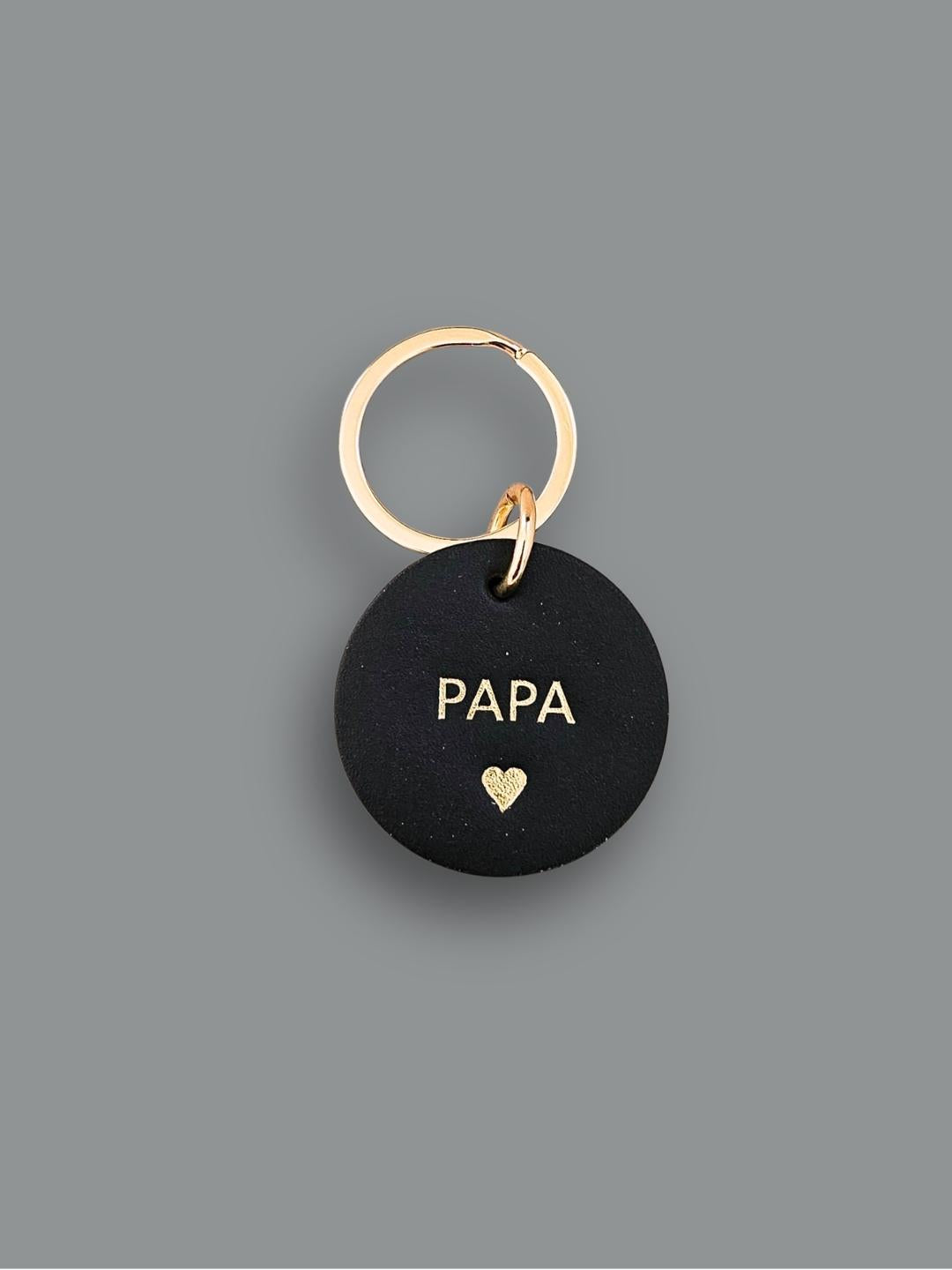 Porte-clé rond en cuir • PAPA