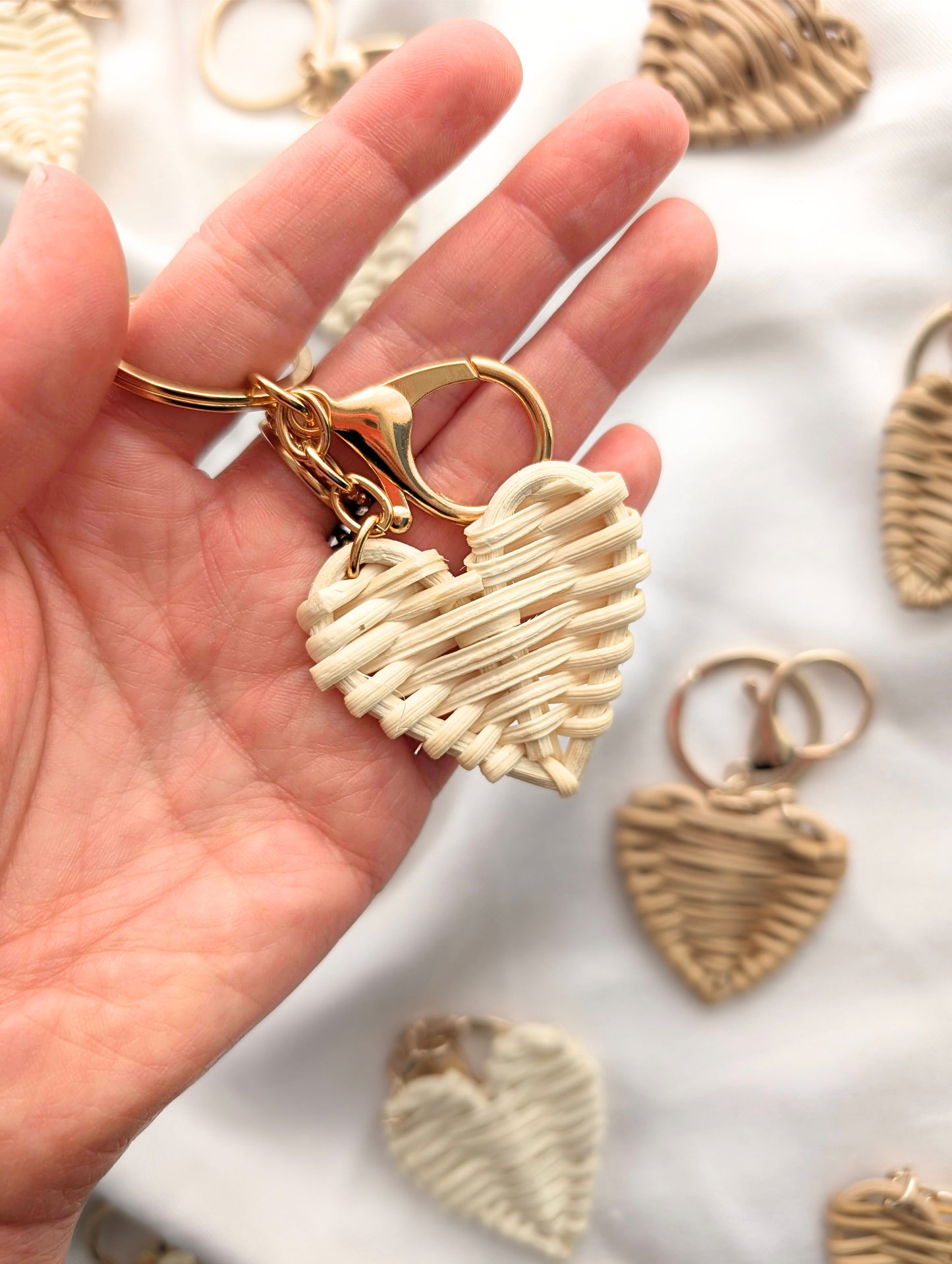 Porte-clés en rotin – Coeur
