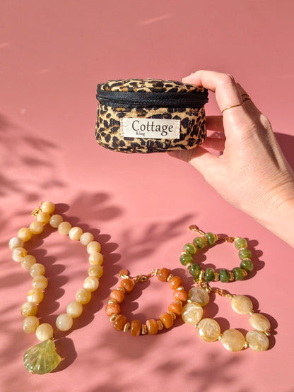 Écrin à bijoux rond de voyage