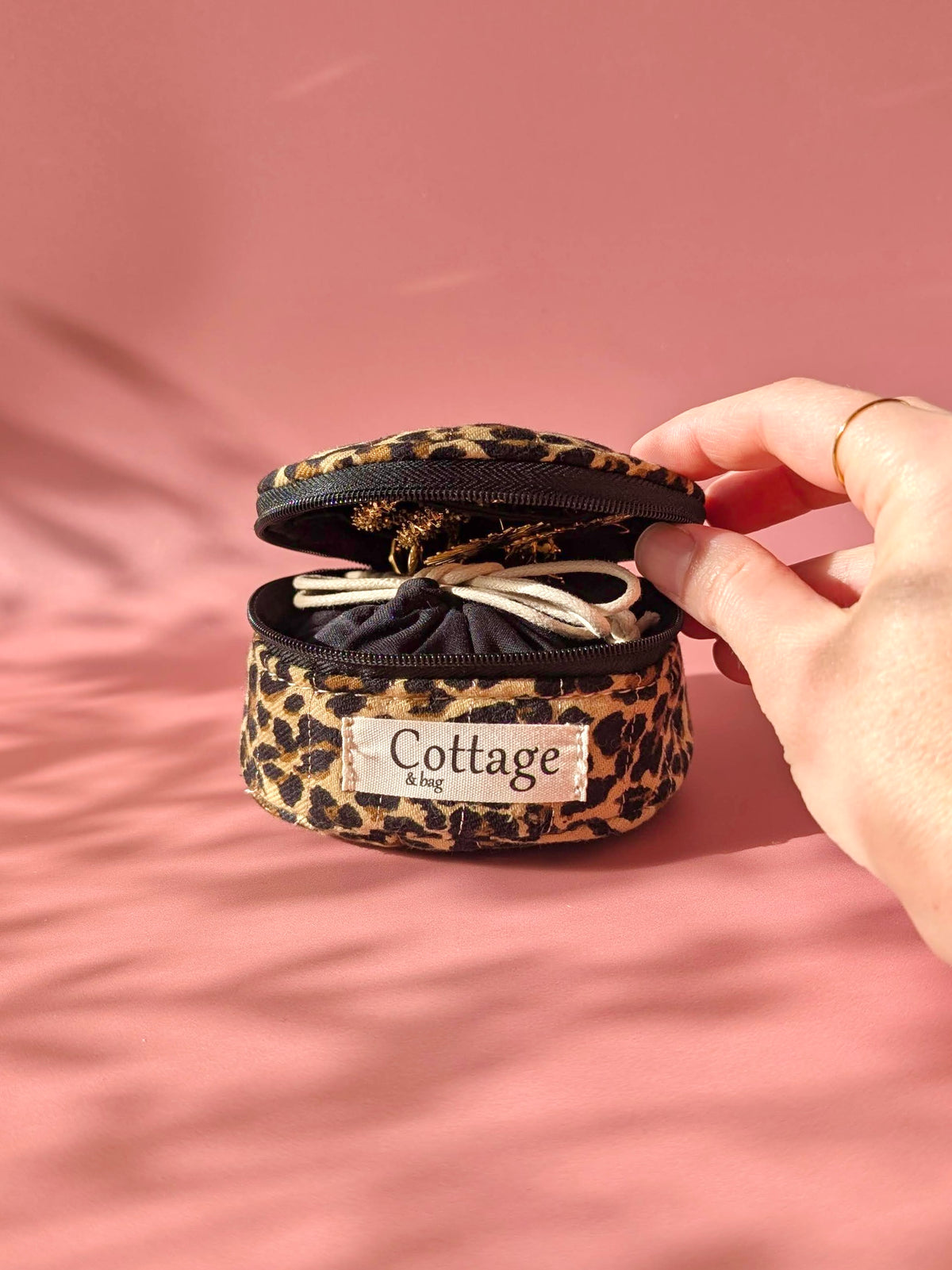 Écrin à bijoux rond de voyage