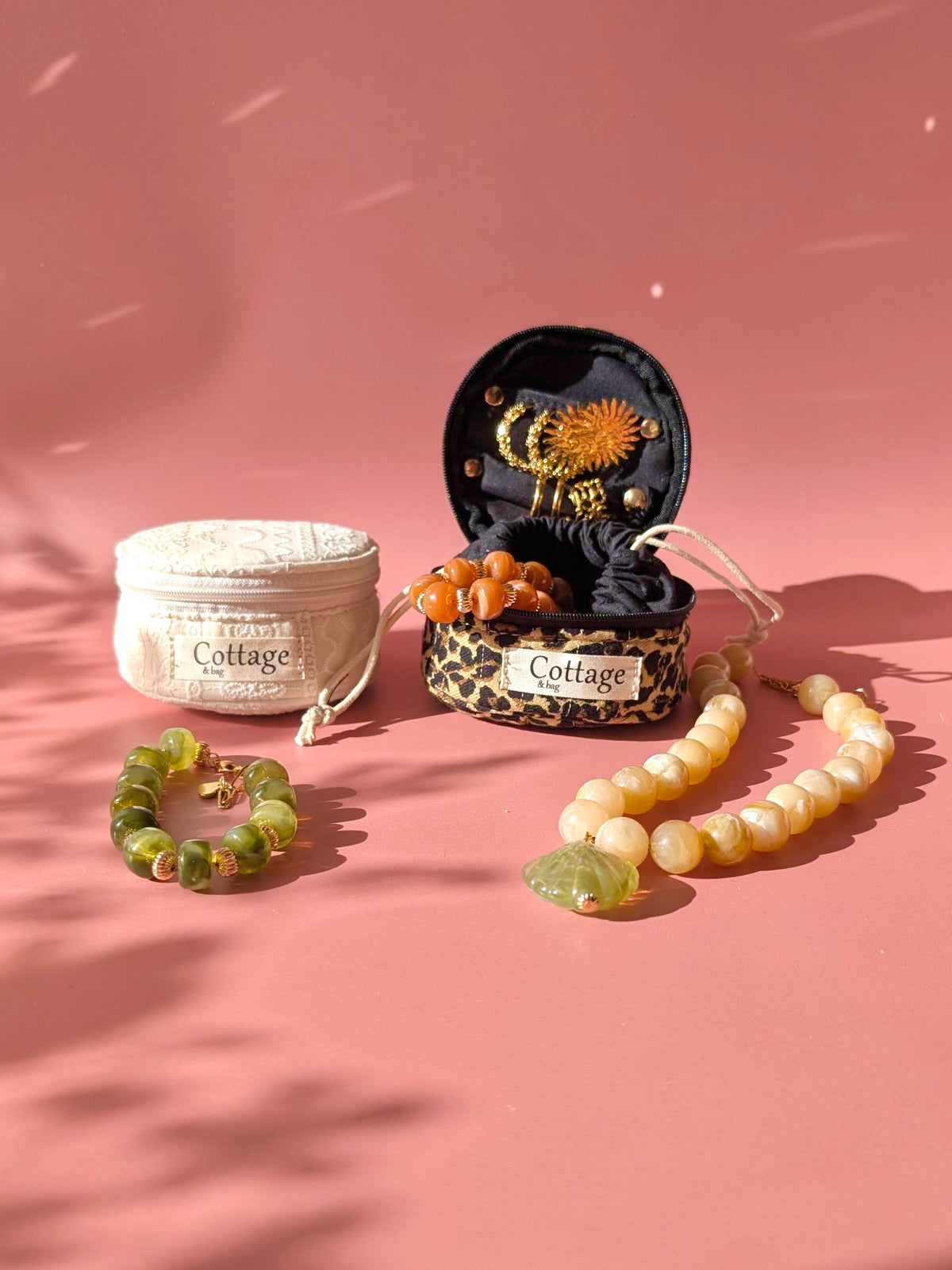 Écrin à bijoux rond de voyage
